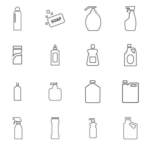 Huishoudelijke chemicaliën icons set — Stockvector