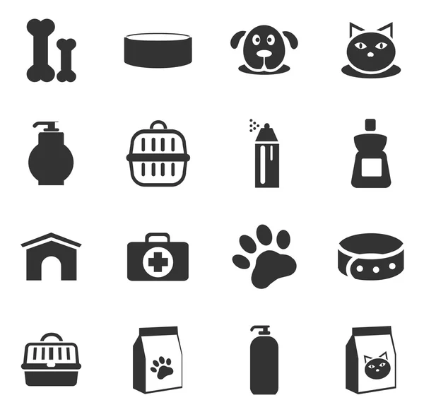 Ensemble d'icônes pour animaux domestiques — Image vectorielle