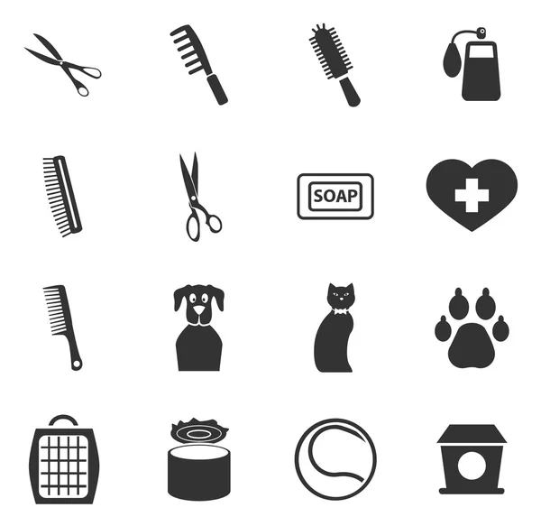 Conjunto de iconos de mercancías para mascotas — Vector de stock