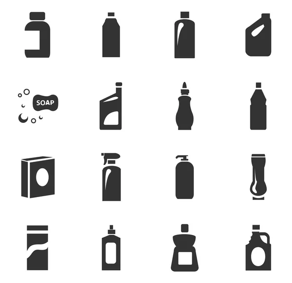 Conjunto de iconos químicos domésticos — Vector de stock