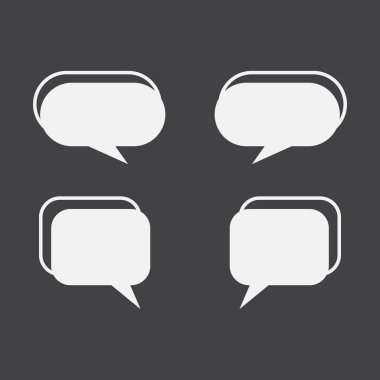 Gri arkaplanda beyaz konuşma balonu simgesi