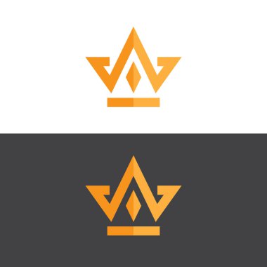 Altın vektör resimli zarif taç logosu