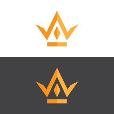 Altın vektör resimli zarif taç logosu