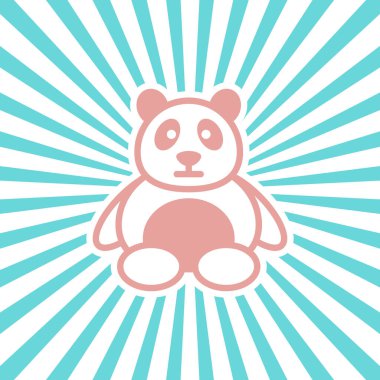 panda logosu düz tasarım vektör görüntüsü