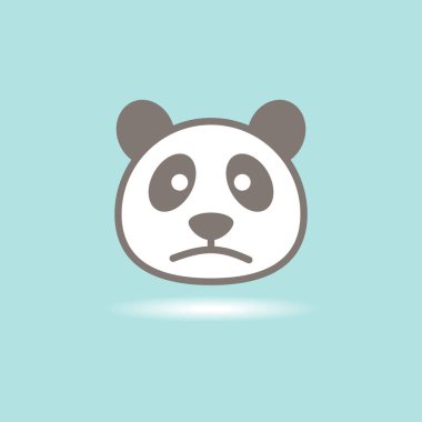 panda logosu düz tasarım vektör görüntüsü