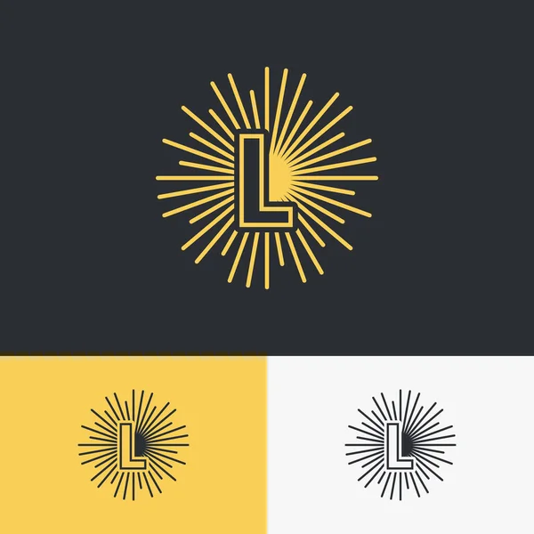 Letra Inicial Con Diseño Del Logotipo Del Símbolo Del Sol — Archivo Imágenes Vectoriales