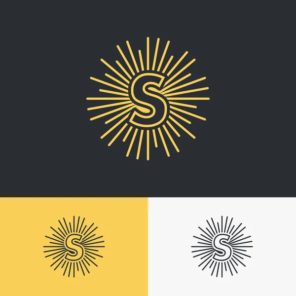 Letra Inicial Con Diseño Del Logotipo Del Símbolo Del Sol — Archivo Imágenes Vectoriales