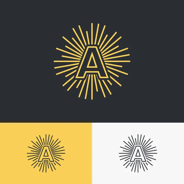 Letra Inicial Con Diseño Del Logotipo Del Símbolo Del Sol — Archivo Imágenes Vectoriales