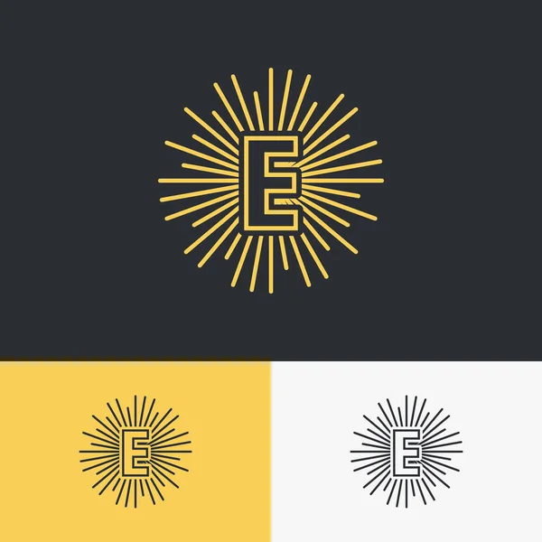 Initial Letter Sun Symbol Logo Design Minimal Vector Graphic Alphabet — Stock Vector