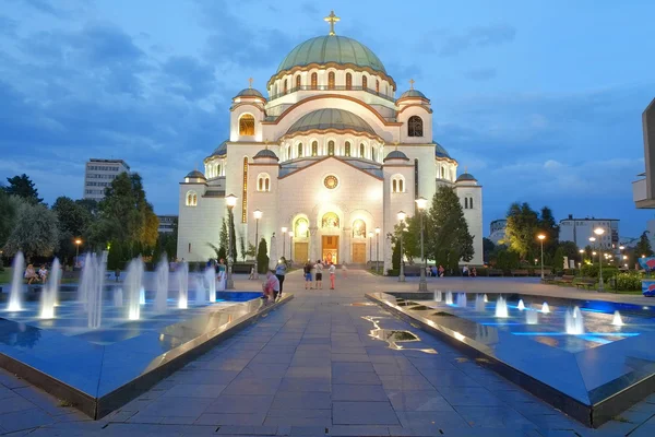 Cathedral Of St. Sava In Belgrade At Evening, Serbia — Stock Photo, Image