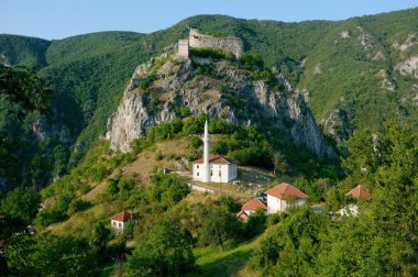 Fortress And Mosque In Hisardzik, Serbia  clipart