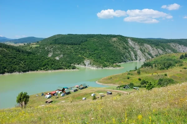 Camping på uvak River, Serbien — Stockfoto