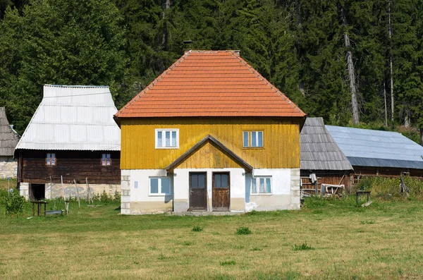 Dřevěný dům v Kamena Gora, Srbsko — Stock fotografie