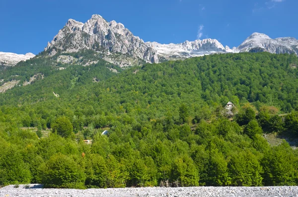 Albán Alpok völgyében Valbona — Stock Fotó