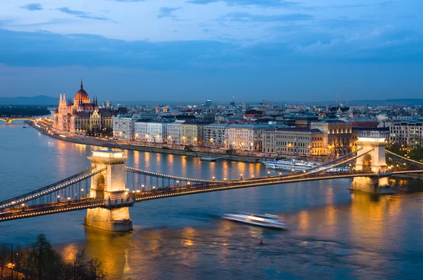 Budapeste, Cityscape By Night — Fotografia de Stock