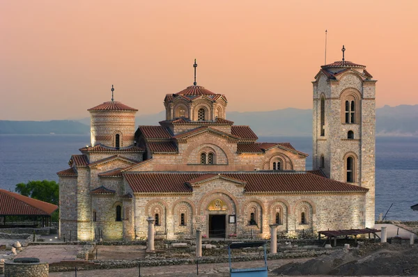 Église au crépuscule à Old Ohrid, République de Macédoine — Photo
