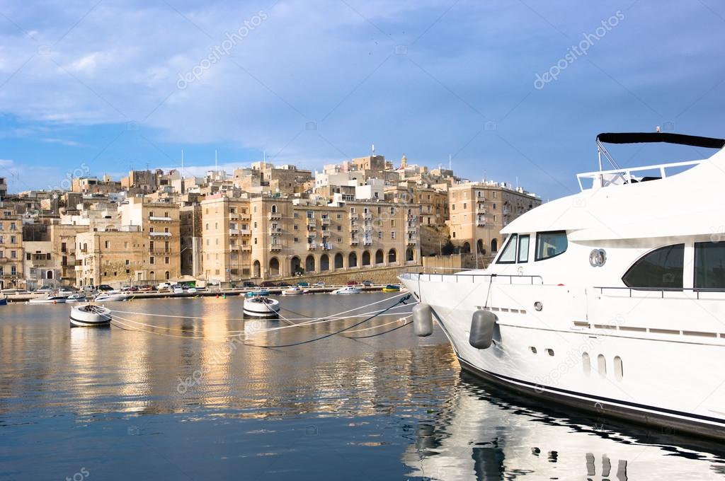 Sailboat Moored In Senglea Marina, Valletta