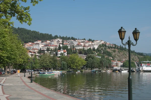 Köy ve Kastoria Gölü — Stok fotoğraf