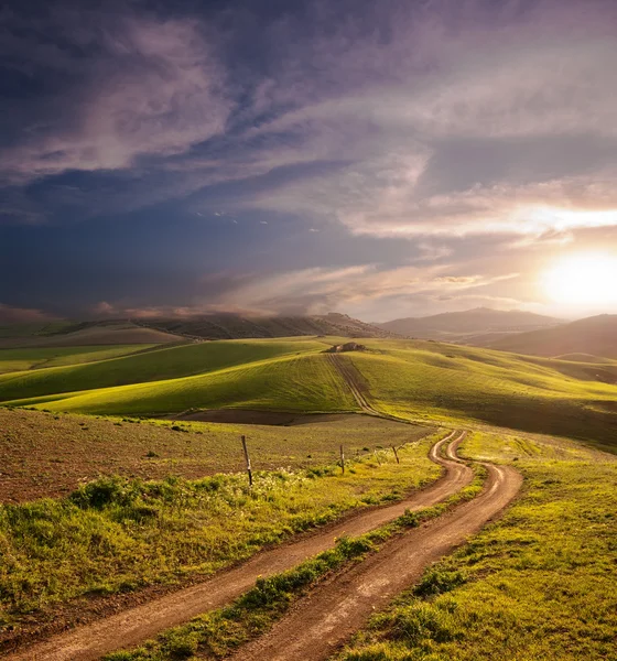 Rural Landscape At The Sunset — Stock Photo, Image