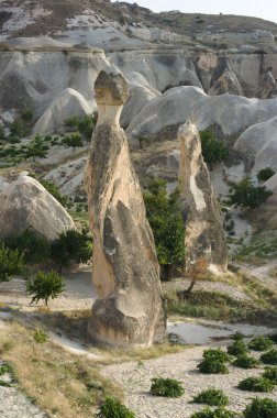 Two pinnacle of Rock Formations Pasabagi Cappadocia, Turkey
