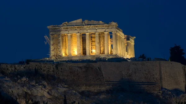 Vista de Parthenon pela noite — Fotografia de Stock