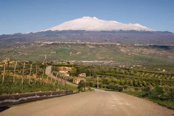 Road for mount Etna — 图库照片