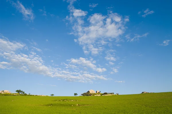 Cloudscape on large rural scene — Stock fotografie