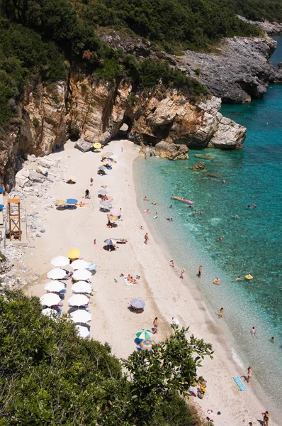 Beach of Mylopotamos (vertical — Stockfoto