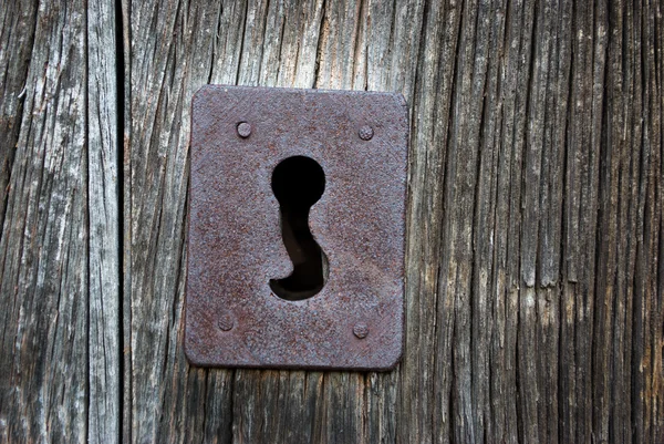 A kulcslyuk-a régi ajtó — Stock Fotó
