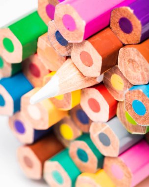 Colored pencils photographed with macro lens