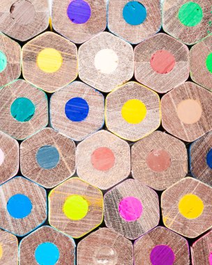 Colored pencils photographed with macro lens