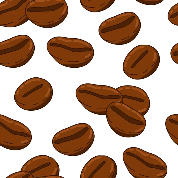 Seamless pattern with organic coffee beans — Stock Vector