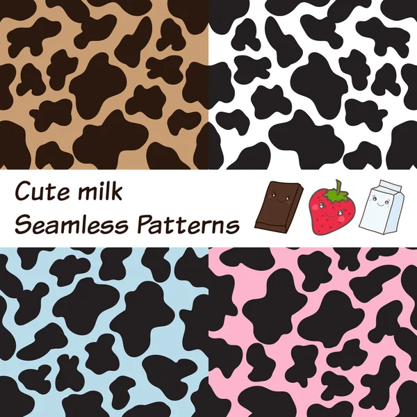 Cow seamless patterns — Stock Vector