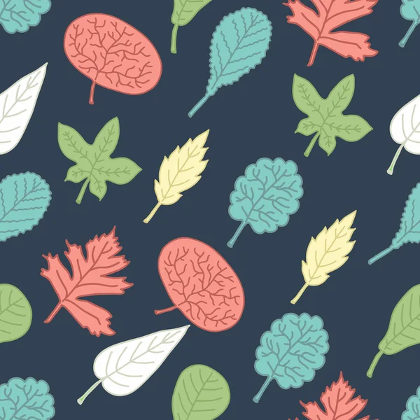 Безшовний візерунок з барвистими листям — стоковий вектор