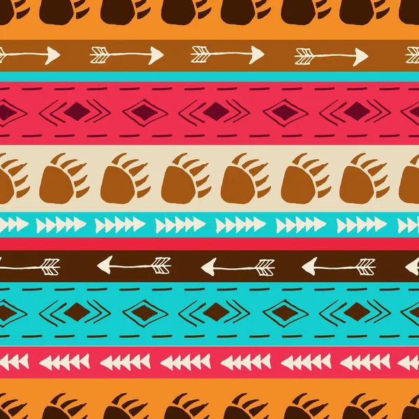 Vector seamless pattern with ethnic elements — Stock Vector