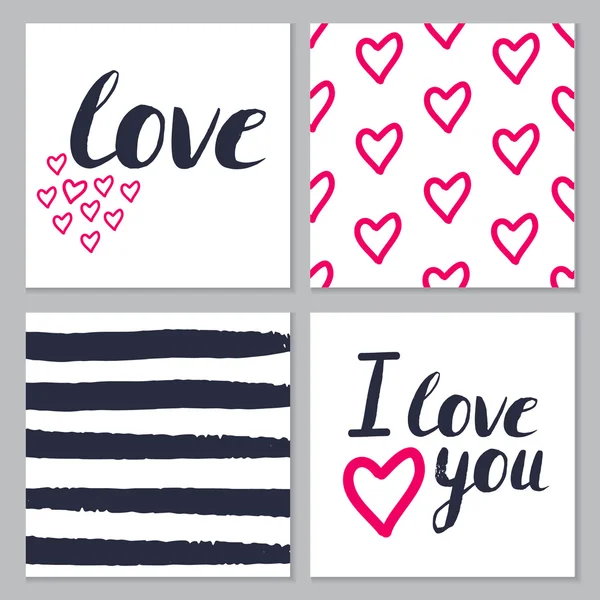 Modèle de cartes d'amour — Image vectorielle