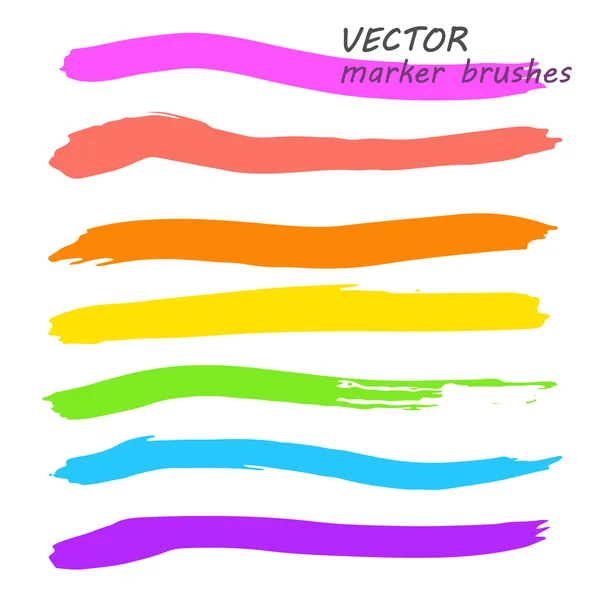 Conjunto de pinceladas de marcador de vetor —  Vetores de Stock