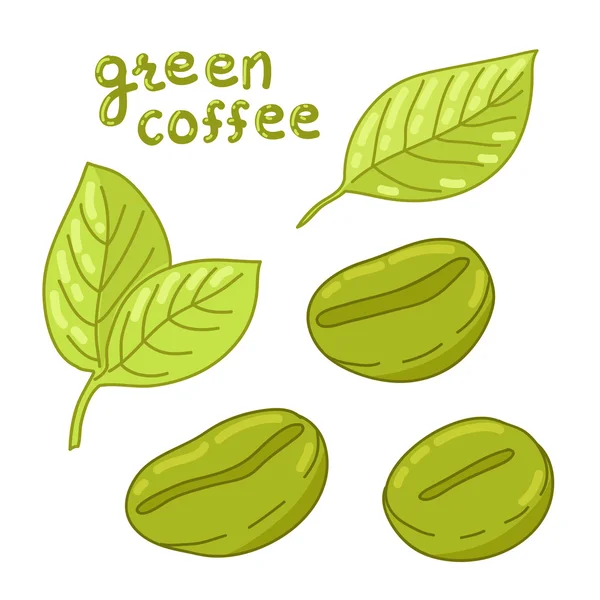 Granos de café ecológicos — Archivo Imágenes Vectoriales
