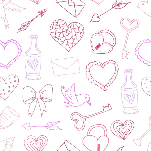 Seamless patterns with Valentine's day elements — стоковий вектор