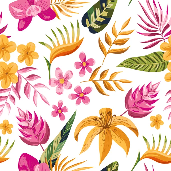 Patrón floral vectorial sin costura — Archivo Imágenes Vectoriales
