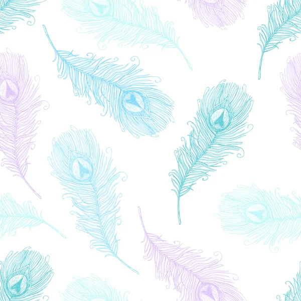 Бесшовный рисунок с павлиньими перьями — стоковое фото