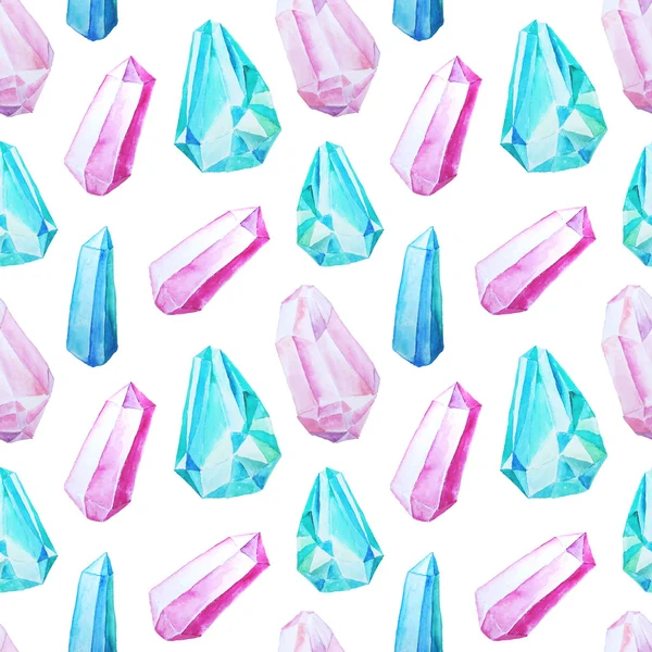Seamless pattern with gems and crystals — Stock Photo, Image