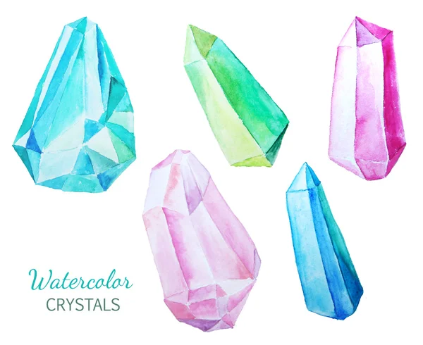 Set of colorful gems and crystals — Stock Photo, Image