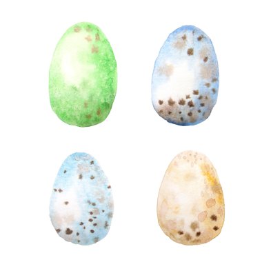 Renkli suluboya Paskalya yumurtası seti