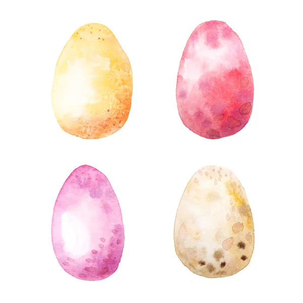 Set of colorful watercolor easter egg — 스톡 사진