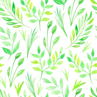 suluboya yeşil yapraklar pürüzsüz desen
