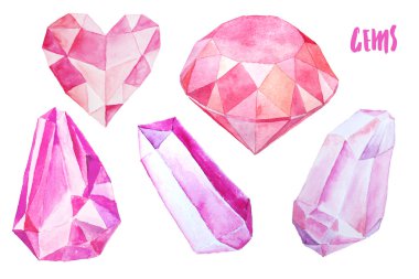 Renkli taşlar ve kristaller seti