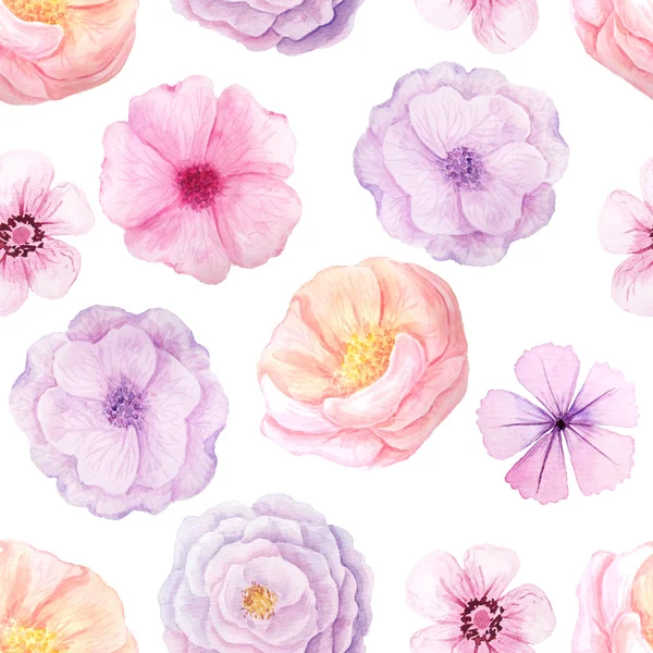 Безшовний візерунок з рожевими квітами — стокове фото