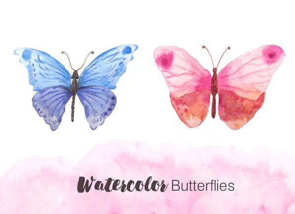 Zestaw Kolorowych Jasnych Motyli Kolorze Białym Ręcznie Malowane Motyle Design — Zdjęcie stockowe