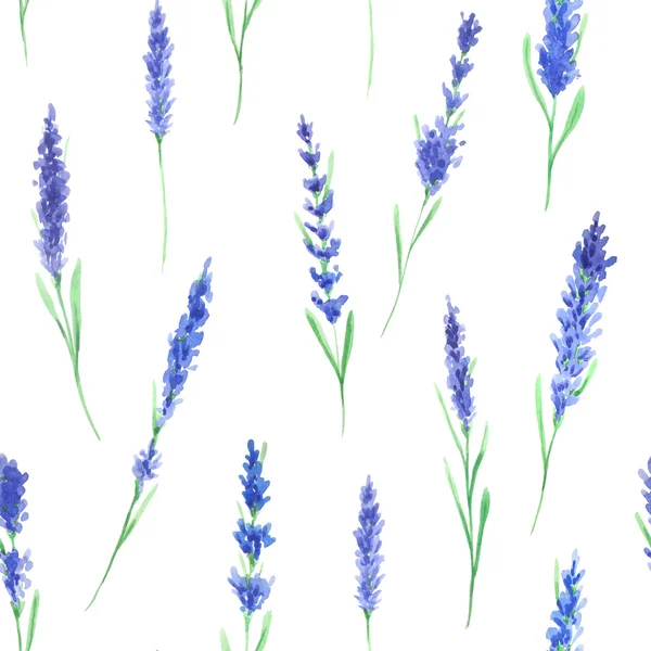 Nahtloses Muster mit Aquarell Lavendel — Stockfoto